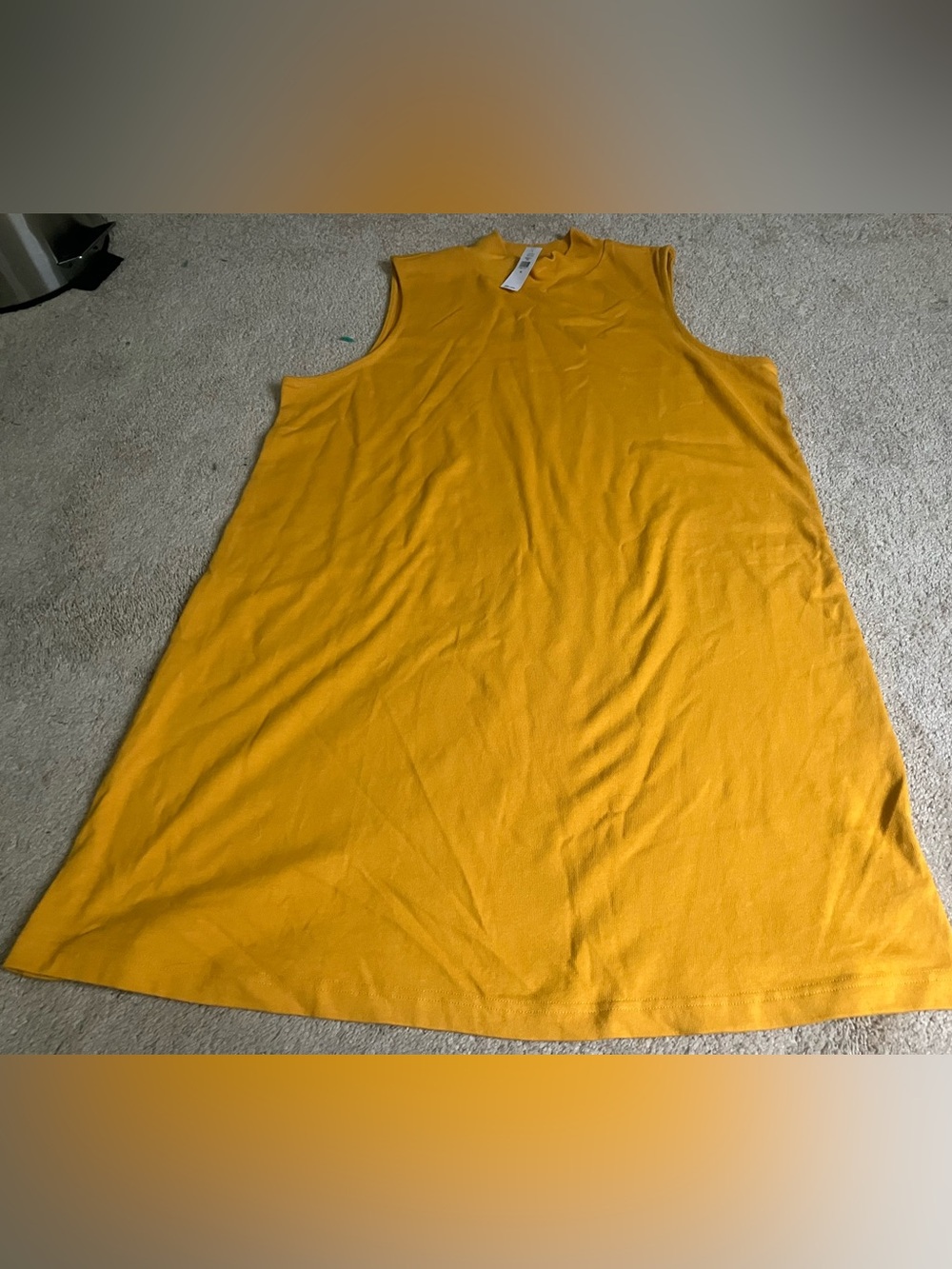 NWT GAP Mustard Yellow Sleeveless Mock Neck Mini Dress